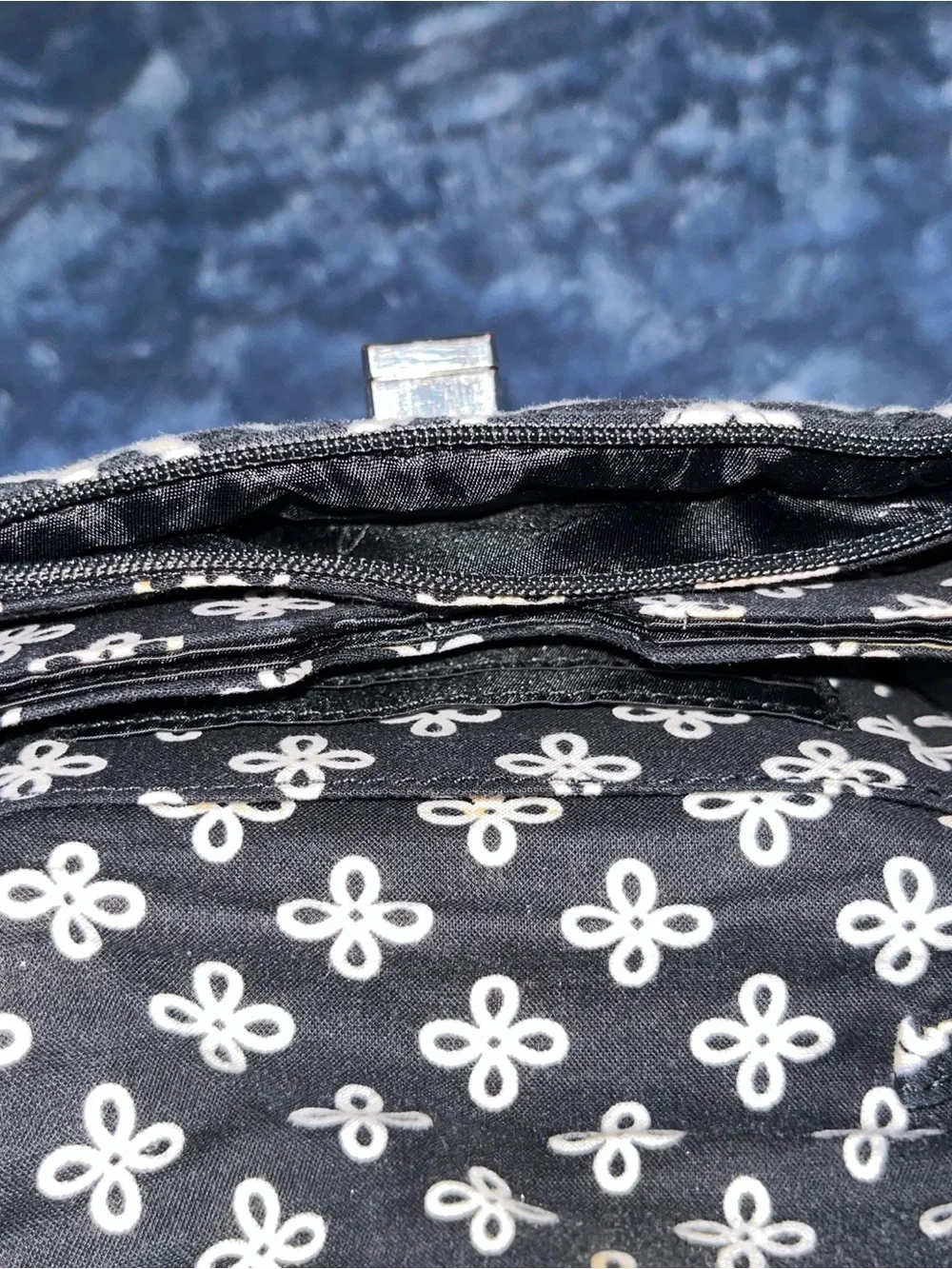 Vera Bradley Black and White Quilted Wristlet Wallet with Geometric Print - Picture 5 of 5